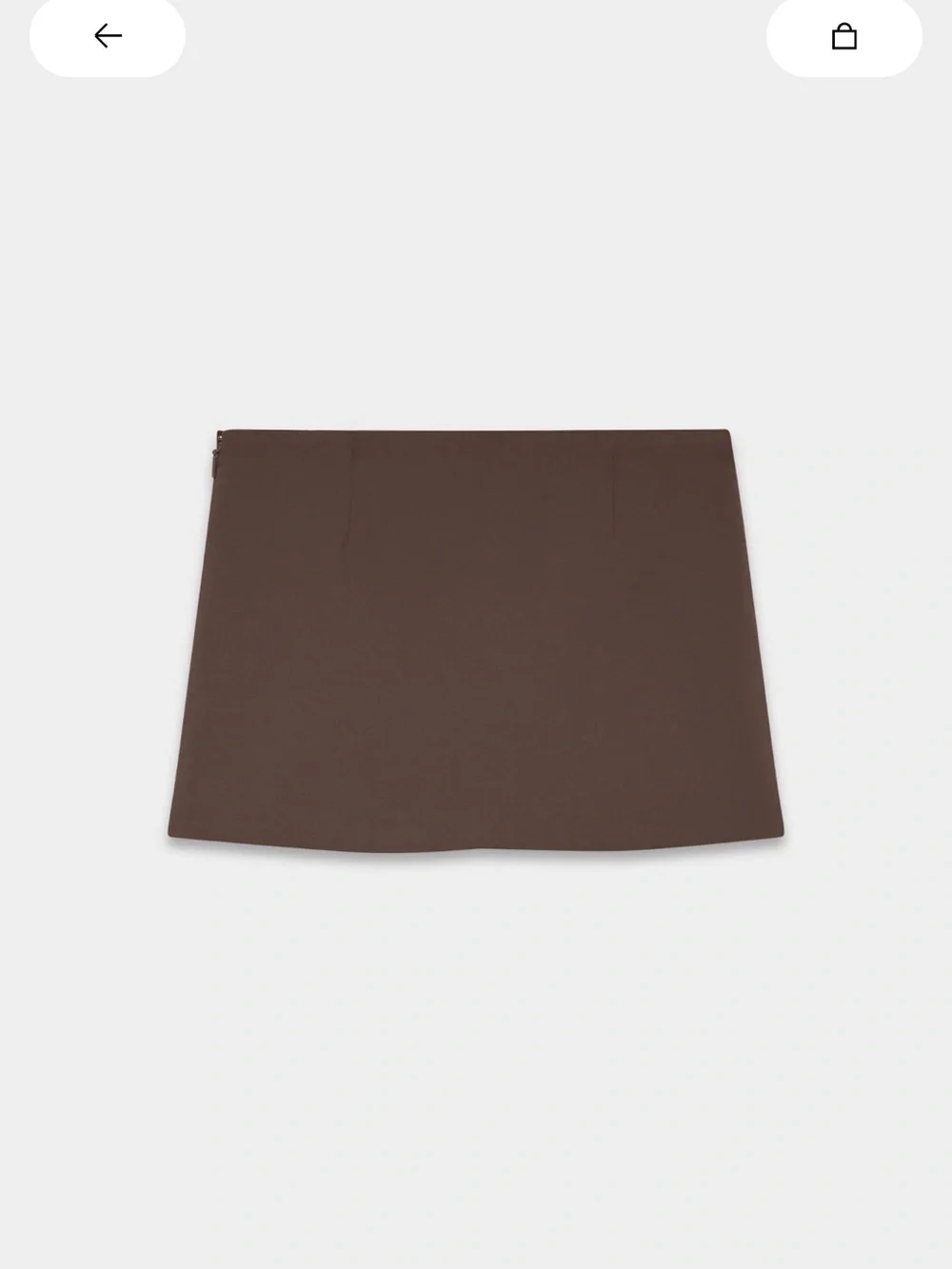 Brown Mini Skirt with Side Slit - Picture 6 of 6
